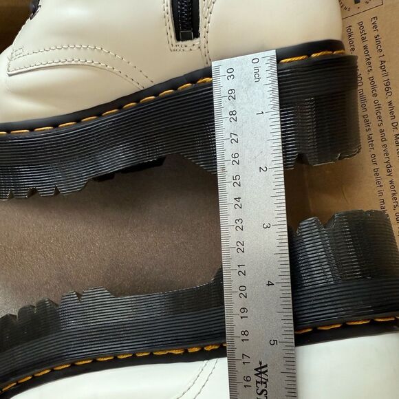 DR. MARTENS JADON NJ004 Quad Retro WOMEN'S BOOTS white polished LEATHER SIZE 8! - Picture 8 of 11